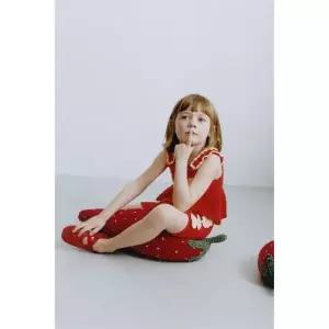 [국내배송] 자라 ZARA 플라워 크로셰 니트 버뮤다 팬츠 - 레드 970308