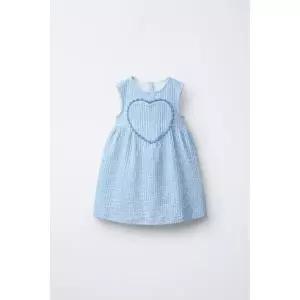 [국내배송] 자라 ZARA 하트 스트라이프 패턴 원피스 - 블루 970421