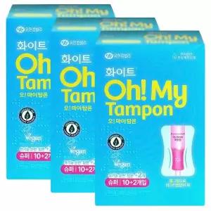 화이트 오마이 탐폰 슈퍼 10+2P X 3팩