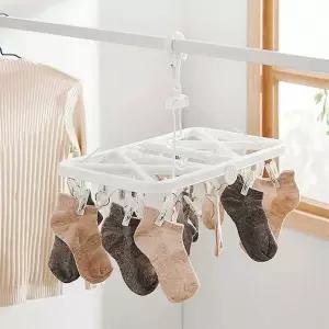 24구 WRU208Z7 양말 건조대 찝게 걸이 옷걸이 빨래 집개 세탁 아기 고리형 속옷 팬티 수건 모자 스카프 건