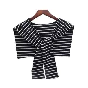 스트라이프 숄카라 스카프 페이크 어깨니트 판초넥워머 반목티 폴라 패션아이템 레이어드 만있는 훼이크 공