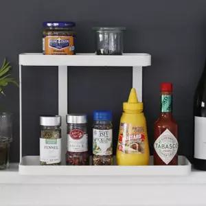 철제 양념 정리대 양념통 트레이 양념병 선반 랙정리 주방 수납 조리료 수납장 보관함 2단 조미료 수납함