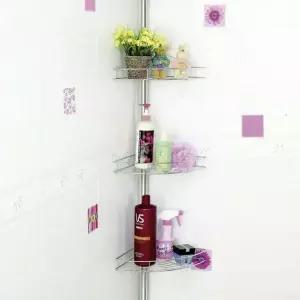 수납선반 OKS726X2 3단 기둥식코너선반 무타공설치 철망디자인