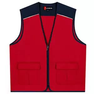 랜더스 TC 브이넥 조끼 (LD22) 레드집업 지퍼 포켓 주머니 행사용 작용 작업