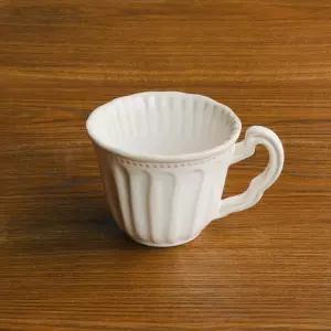 엔틱한 분위기 도자기 물컵 머그잔 390ml세트 홈세트 물잔 커피잔 찻잔 손잡이 데일리 화이트