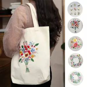 키밍 프랑스 자수 에코백 DIY 캔버스 만들기 십만들기 취미생활 에코 DIY패지 플라워 패지세프 집콕 가방