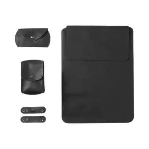 노트북 가죽 파우치 세트 (37x28cm 블랙) DK76슬리브치 어댑터치 비즈니스치 156인치케이스 출장용치 15인