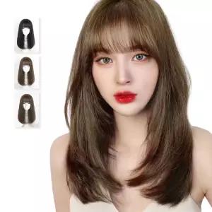 키밍 여성 생머리 통가발 자연스러운 내추럴 롱가티안나는 패션가 전체가 단가발 웨이브가 긴가 여자가 긴