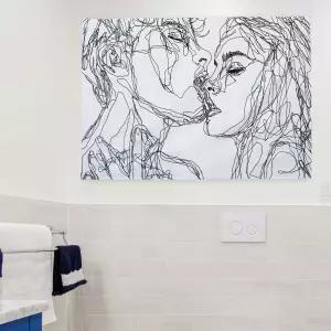 대형 패브릭 포스터 커플 M벽장식 홈갤러리 인테리어 집꾸미기 분위기전환 데코 소품 고리 게포함 아트