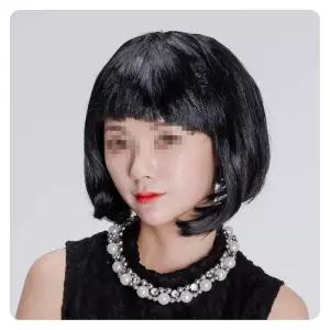 (PW) 파티가발 단머리(블랙)통가발 패션가 공연가 장기자랑가 코스프레가 용가 머리가