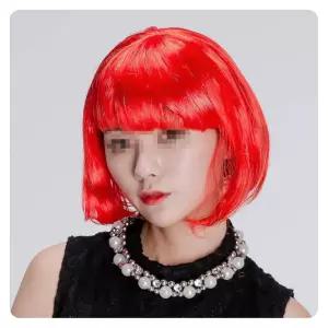 (PW) 파티가발 단머리(레드)통가발 패션가 공연가 장기자랑가 코스프레가 용가 머리가