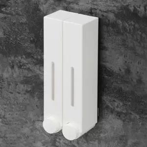 클린존 벽걸이 물비누 디스펜서 2구(420ml) (화이트) 욕실 화장실 스펜서 핸드워시 2구 케이스