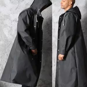(moodoo) EVA 레인코트 심플 블랙색상 우비낚시 우의 캠핑 판초 우비옷 남자 고급 패션 방수
