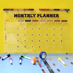 자석 아크릴 월간 주간 플랜 보드 세트달력 메모 스케줄