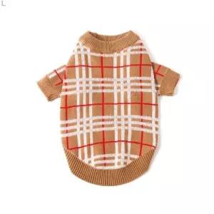 애견옷 올인원 베이지 체크니트 BND-W51소형강아지 개원피스 애견 패션