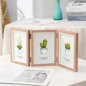 접이식 액자 3단 가족 사진 프레임 탁상 스탠드 4x6 5x7 베이비 인테리어 엔틱 웨딩 탁상용 돌사진