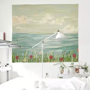 대형 패브릭 포스터 유화 수평선 M천 커튼 그림 감성 인테리어가리개 바란스 커텐