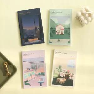 포켓노트 v.3 라인 유선 수첩 미니예쁜 당어 계획 작업 팬시