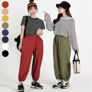 허리 밴딩 편한 밑단 바지 조거팬츠 여자 고무줄 여름