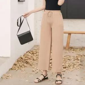 아이스소재 2색 여자 와이드팬츠 허리밴딩 여름바지