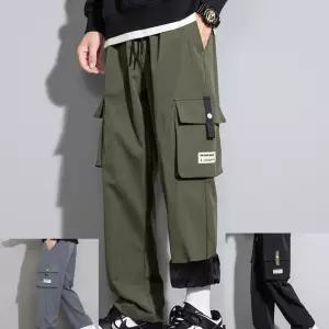2UNME 기모카고 벌룬팬츠 카고바지 와이드 통카고 카고 룬팬츠 트레이닝 조거 츄리닝 복하의 남성 겨울 밴