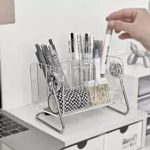 ( )아크릴 리모컨 정리함 데스크 오거나이저 수납함 소품 보관함 책상 정리 케이스