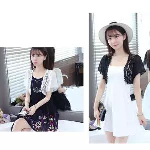 짧은 원피스 쉬폰가디건 반팔볼레로 자켓 여성 얇은가디건 쉬폰
