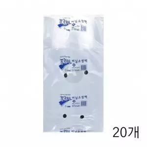 WL 푸르미 비닐쇼핑백 대 33X38cm 70매 X 20개 시장 배달포장봉투