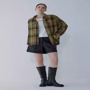 VOV 보브 플란넬 체크 프린지 셔츠 7155460002