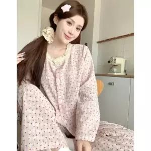 봄가을 러블리 잠옷세트 레이스 체크 프린세스룩 커플 파자마 세트 OP3