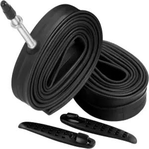 팬스프로 2팩 700 x 23-25c 로드 바이크 이너 튜브 60mm 프레스타 밸브 프리미엄 품질의 부틸 타이어 레버