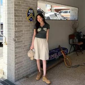 [옷자락]여자 여름 시원한 와이드핏 밴딩 카고 반바지_P419499621