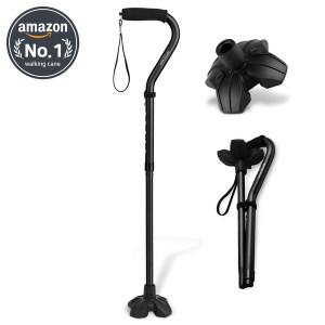 GPTcamp T3M 2단 접이식 초경량 4발 노인 지팡이 어르신 원스텝 폴딩