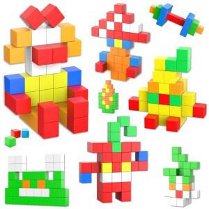 AOMIKS 60개 세트 마그네틱 큐브 30mm 대형 자석 블록 무한한 창의력을 깨우는 수학 교구