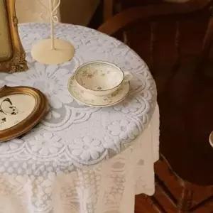 플라워 DW26GI65 레이스 식탁보 80cm GWM