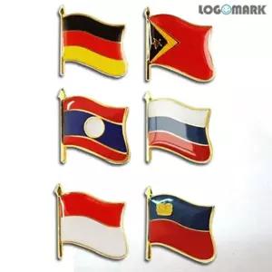 휘날리는 국기뱃지 독일  동티모르  러시아  인도네시아  리히텐슈타인  라오스