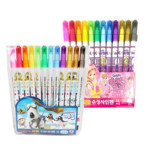 동아 캐릭터 12색 사인펜(연질) 세트 싸인펜 컬러