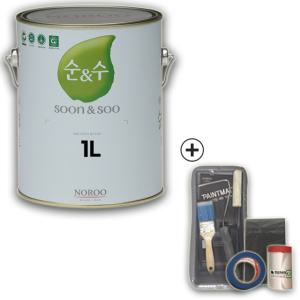 노루페인트 순앤수100 친환경 내부용 수성페인트 1L 무광 풀세트