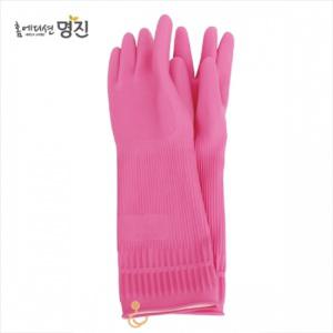 명진 걸이형 주방 고무장갑 핑크/크기선택/위생적 고리 부착/튼튼한/두꺼운