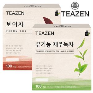 티젠 제주녹차 100T+보이차 100T 총200T