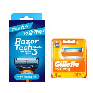 면도날클리너 레이저테크 + 질레트 퓨전5 매뉴얼 면도날 4입