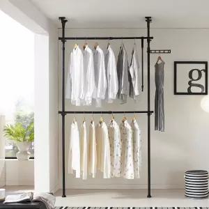 [오늘출발] 2단 고정식 행거 EOB-202G 고정식 설치형 옷걸이 원룸 행거 2colors