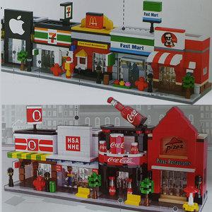 스토어블럭시리즈 4종세트/푸드트럭 나노조립완구 미니어쳐 만들기 학습교육완구 어린이 생일선물