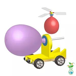 과학실험키트-NEW 2in1 풍선자동차와 풍선 헬리콥터 만들기-5인용-공기의 힘과 운동의 법칙 실험