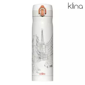 클리나 보온보냉 원터치 텀블러 500ml 에펠/화이트