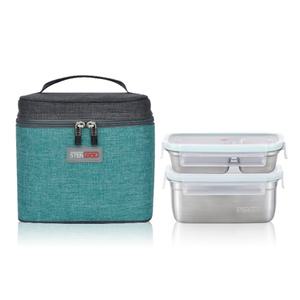 스텐락 퓨어 직사각 도시락, 2단, 중, 500ml+1000ml