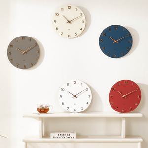 국산 모던 심플 솔리드 우드 라운드 무소음 인테리어 벽시계 집들이 개업 선물