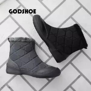 [갓슈] 롬빅 누빔 패딩미들부츠 패딩슈즈 털부츠 방한화 (S3618494)