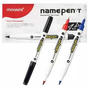 모나미 트윈 네임펜(12자루)1타 흑 적 청 유성 T