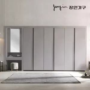 장인가구 파인 매트 여닫이 파우더 붙박이장 30CM